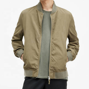 <b>Men</b> Reversible Bomber <b>Jacket</b> Two Way Wear Zip Front Logo Stand Collar Casual Windbreaker <b>Thin</b> Lightweight Outerwear Wholesale - Product Image 1