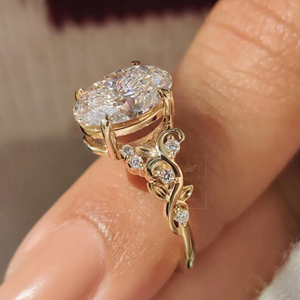 Anillo de Compromiso de Diamante Moissanite de Forma Ovalada, Plata de Ley 925, Chapado en Oro, Anillo de Promesa para Mujer, Joyería Fina para Boda, Regalo - Product Image 3