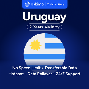 Eskimo Uruguay 1GB ESIM Data Kecepatan Tinggi 4G/5G Tanpa SIM Fisik Diperlukan Validitas 2 Tahun Rollover Data Tanpa Batas Pertama di Dunia