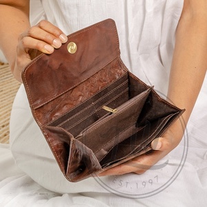 LW Handmade Tooled Leather Clutch <b>Wallet</b> Purse Carving Leather Clutch Stylish Leather <b>Wallets</b> Unique For Women - Product Image 4