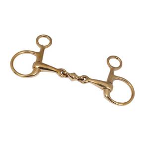 Mors de cheval en cuivre poli à double barillet, design anneau lâche, pour l'entraînement équestre - Product Image 3