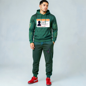 Conjunto de Sudadera con Capucha y Pantalones Deportivos de Felpa de Algodón para Hombre, Ropa Deportiva Informal Suave y Cómoda para Entrenamiento en el Gimnasio - Product Image 1