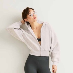 Custom Scubas Fleece Heavyweight <b>Zip</b> <b>up</b> Women <b>Hoodie</b> Unisex High Quality French Terry <b>Cropped</b> Boxy Fit <b>Zip</b> <b>up</b> Air Layer <b>Hoodie</b> - Product Image 4