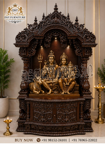 Best Design Pooja <b>Mandir</b> Home Temple Solid Teak Wood Customized Brown Heavy Carved Waterproof Durable Traditional Home <b>Mandir</b> UK - Product Image 3