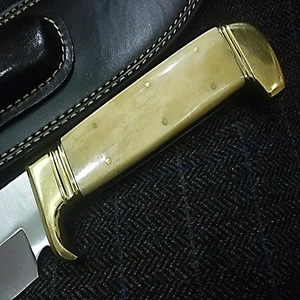 A&M ENTERPRISES Handmade Fixed Stainless Steel Utility Bowie <b>Knife</b> Straight <b>Bone</b> <b>Handle</b> Leather Sheath for Camping Professional - Product Image 2