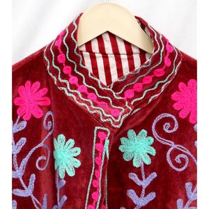 Designer Clothes Velvet Bomber <b>Jacket</b> Embroidery Pattern New <b>Chinese</b> Style Coat Outdoor Wear Reversible Breathable Eco-Friendly - Product Image 4