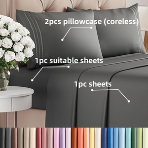 Parure de draps ultra douce et luxueuse, draps et taies d'oreiller brodées, tailles et couleurs personnalisables - Product Image 2