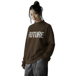 Womens <b>Black</b> Mock Neck Sweatshirt Letter Graphic Print <b>Long</b> Sleeve Fleece Pullover Relaxed Fit Casual <b>Top</b> - Product Image 3
