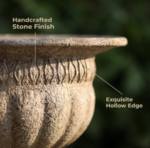 Stone look Iron Tabletop Vase Handmade Distressed Finish Outdoor Indoor Plant Pot Metal Vases Classic Design - Product Image 3