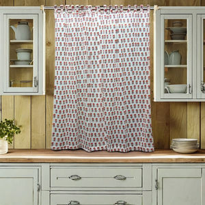 ผ้าม่านผ้าฝ้ายพิมพ์ลายดอกไม้สไตล์โบฮีเมียนจากบล็อกด้วยมือสไตล์ฝรั่งเศส - Product Image 2