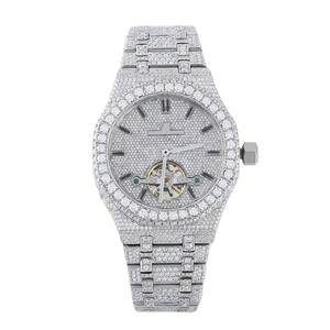 Reloj de Lujo con Diamantes, Caja Cuadrada de Acero Inoxidable de 39 mm, Movimiento de Cuarzo Analógico, Unisex, Cierre Oculto, Esfera de Cristal, Uso Diario - Product Image 3
