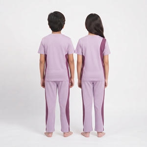Ensemble de survêtement pour enfants à rayures latérales bicolores, tenue de sport décontractée pour garçons et filles, vêtements assortis, vente en gros, nouveauté - Product Image 2