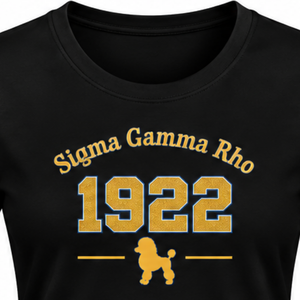T-shirt personnalisé pour femmes SGRHO Sorority, motif graphique Sigma Gamma Rho, manches courtes, col rond en coton, décontracté, vente en gros - Product Image 3