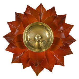 Diya en laiton plaqué or coloré 2025 pour la décoration festive de la maison, design rond, multicolore, Diwali - Product Image 4