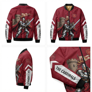 Men's Graphics Print Varsity Jacket Stand Collar Zipper Varsity Men's Soccer <b>Plus</b> <b>Size</b> Bomber Jackets Winter Windproof Jackets - Product Image 5