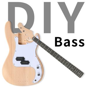 DIY 4-String GP Style <b>Electric</b> Bass Guitar <b>Kits</b> Mahogany Body Maple Neck with Accessories - Product Image 1
