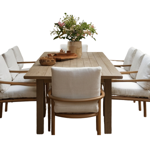 Muebles de Jardín, Juego de Comedor para Exteriores, OEM/ODM, Resistente a la Intemperie, Sillas y Mesa de Madera para Patio, Cojín Personalizado + Material + Tamaño - Product Image 3