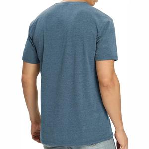 T-shirt uni pour homme en polyester et élasthanne respirant, à manches courtes, col rond, coupe ajustée, décontracté, streetwear d'été, vente en gros - Product Image 5