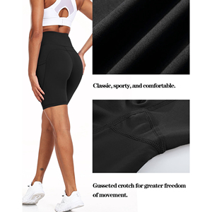 Shorts de sport pour femmes à taille haute, sans couture, en spandex/modal, avec logo personnalisé, pour le yoga, la remise en forme, la compression, extensibles - Product Image 2