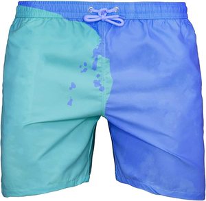 กางเกงขาสั้นชายสีเหลืองล้วน แห้งเร็ว มีเชือกผูกเอว สไตล์ลำลอง ผ้าทอ - Product Image 3