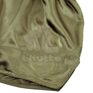 Pantalones Cortos de Muay Thai Personalizados en Verde Oliva, Satén Premium, para Entrenamiento de Kickboxing, Cintura Elástica, Transpirables, para MMA y Boxeo, Unisex - Product Image 4