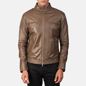 Customized Black <b>Men's</b> Motorbike Sheep Leather <b>Jacket</b> Quilted Canvas <b>jacket</b> for <b>men</b> - Product Image 1