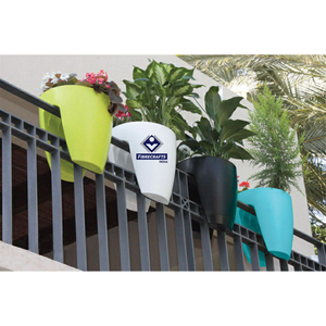 2026 Modern Fibreglass Railing Planters For Indoor Outdoor Flower Green Plants Hanging Decorative Pots In Multiple Colors - Product Image 1