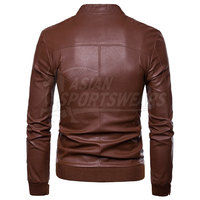 Veste en cuir écologique la plus vendue pour homme, col montant, logo frontal, respirante, idéale pour l'extérieur et l'hiver