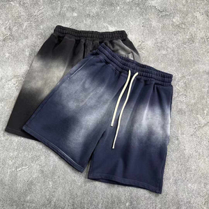 <b>Men</b> Blank Tee <b>Shorts</b> <b>Set</b> Custom Logo Screen Printing DTG Print Cotton Boxy Fit Drop Shoulder Acid Wash Distressed T-<b>Shirt</b> <b>Sets</b> - Product Image 6