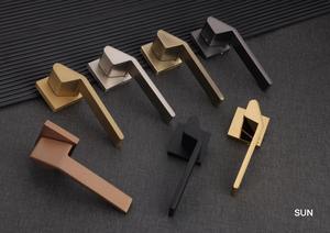 European Standard <b>Copper</b> Tone Interior Door <b>Handle</b> Light Luxury Villa Solid Wood Latch Set Premium Residential Furniture Fitting - Product Image 2