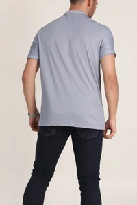 Chemises décontractées pour hommes à manches courtes, coupe classique, unies, anti-plis, respirantes, imprimées par transfert thermique, avec poche avant, séchage rapide, ODM - Product Image 3