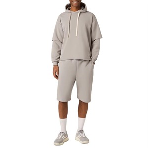 Conjunto de Shorts Oversize para Hombre, Diseño Moderno, 100% Algodón Felpa, Transpirable, Sudadera con Hombros Caídos y Shorts, 2026 - Product Image 1