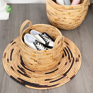 Juego de 2 Cestas Multiusos de Jacinto de Agua con Asas, Cestas de Almacenamiento Hechas a Mano, Venta al por Mayor, Ecológicas, Hechas en Vietnam - Product Image 3