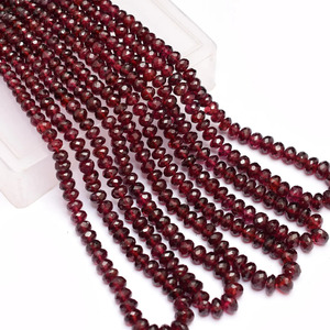 Cuentas facetadas de granate AAA+ de 4mm-7mm, cuentas sueltas de granate rojo natural de Mozambique, piedra semipreciosa para la fabricación de joyería. - Product Image 1