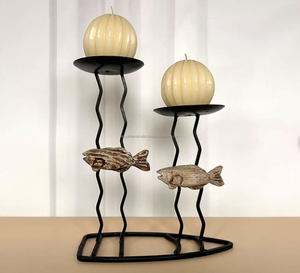 Bougeoir en métal pour la décoration de la maison et de la table Prix de gros Couleur noire - Product Image 3