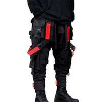 Pantalon cargo techwear pour homme, streetwear tactique, joggers hip hop, multi-poches, rubans, pantalon de jogging urbain cyberpunk, extérieur