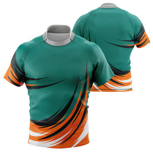 Maillots de rugby à manches courtes respirants, dernier design, vente en gros, best-sellers, impression numérique personnalisée. - Product Image 1