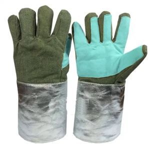 Premium Aluminum Para Aramid Heavy Duty Welder Gloves Personal Protective Equipment Safety Gloves <b>Fire</b> Heat Cut Resistant Gloves - Product Image 2
