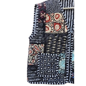 Autumn Bohemian Style Sleeveless Eco-Friendly Reversible Quilted <b>Jacket</b> Handmade Vintage <b>Kantha</b> High Quality Cotton Floral - Product Image 2