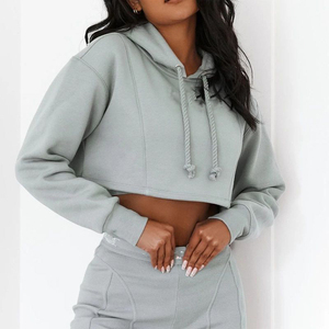 En gros, Nouveaux Sweats à Capuche Crop Top pour Femmes, Modèles Unis Tendance - Product Image 2