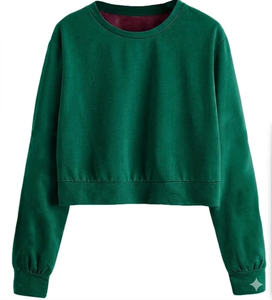 Ostriya Intl 2026 Women Streetwear Turtleneck Lightweight Fleece 100% Cotton Solid Embroidered Front <b>Drop</b>-shoulder Sweatshirt - Product Image 4