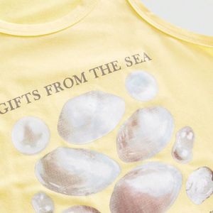 Top Corto Personalizado con Estampado de Conchas Marinas para Mujer, Sin Mangas, de Algodón, Informal, Veraniego, con Diseño Gráfico, Venta al Por Mayor, Fabricante OEM - Product Image 4