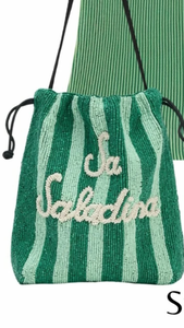 Sac fourre-tout bohème en coton brodé avec perles coquillages et pompons roses, design à panneaux, idéal pour le shopping - Product Image 6