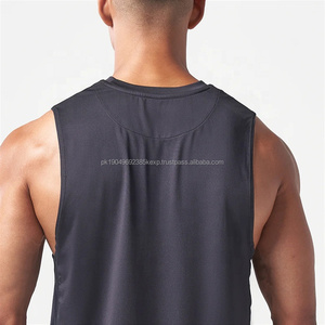 Débardeur de sport pour homme en nylon et élasthanne de haute qualité, à séchage rapide, couleur unie, vente en gros - Product Image 5