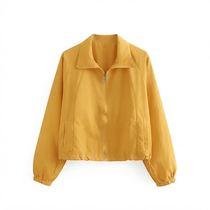 Chaqueta Bomber de Color Sólido para Mujer, Manga Larga, Cuello Camisero, Tejido Transpirable, Resistente al Viento, Ropa de Invierno - Product Image 4