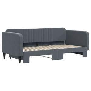 Lit de repos en velours gris foncé 39,4 x 74,8 po avec lit gigogne, sans matelas - Product Image 3