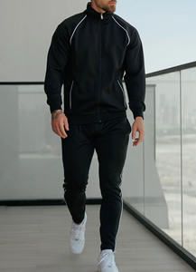 Survêtement Homme Deux Pièces Personnalisé Noir à Capuche Entièrement Zippée et Pantalon de Jogging avec Passepoil – Tenue de Sport Respirante pour Hommes – Grande Demande - Product Image 4