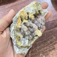 Batu Realgar Alami Oranye dan Merah Muda, Mineral Mentah, Spesimen Kristal Penyembuh, Koleksi, Pajangan, Seni Batu & Koleksi