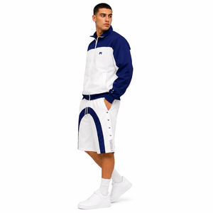 Ensemble de survêtement personnalisé brodé pour homme, coupe-vent en nylon deux pièces avec fermeture éclair, idéal pour l'été - Product Image 2