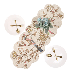 High Quality 36\" Glass Beaded Dining <b>Table</b> <b>Runner</b> With Custom Floral Design Low Price Wedding <b>Runners</b> for Christmas - Product Image 4